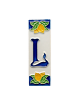 Mini Lemons Ceramic House Number Tile Plaque & Frame – 3cm x 10cm (1.18 x 3.94")