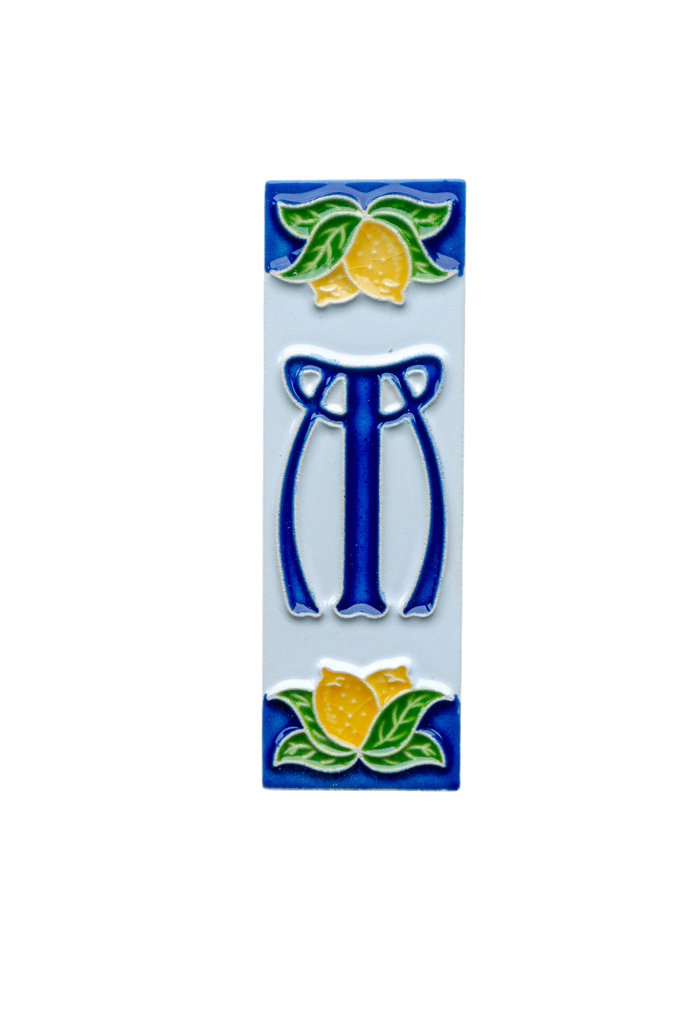 Mini Citrons | Numéro de porte en céramique avec cadre – 3 cm x 10 cm (1,18 x 3,94 po)