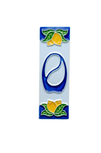 Mini Lemons Ceramic House Number Tile Plaque & Frame – 3cm x 10cm (1.18 x 3.94")