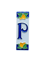 Mini Lemons Ceramic House Number Tile Plaque & Frame – 3cm x 10cm (1.18 x 3.94")
