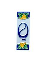 Mini Lemons Ceramic House Number Tile Plaque & Frame – 3cm x 10cm (1.18 x 3.94")