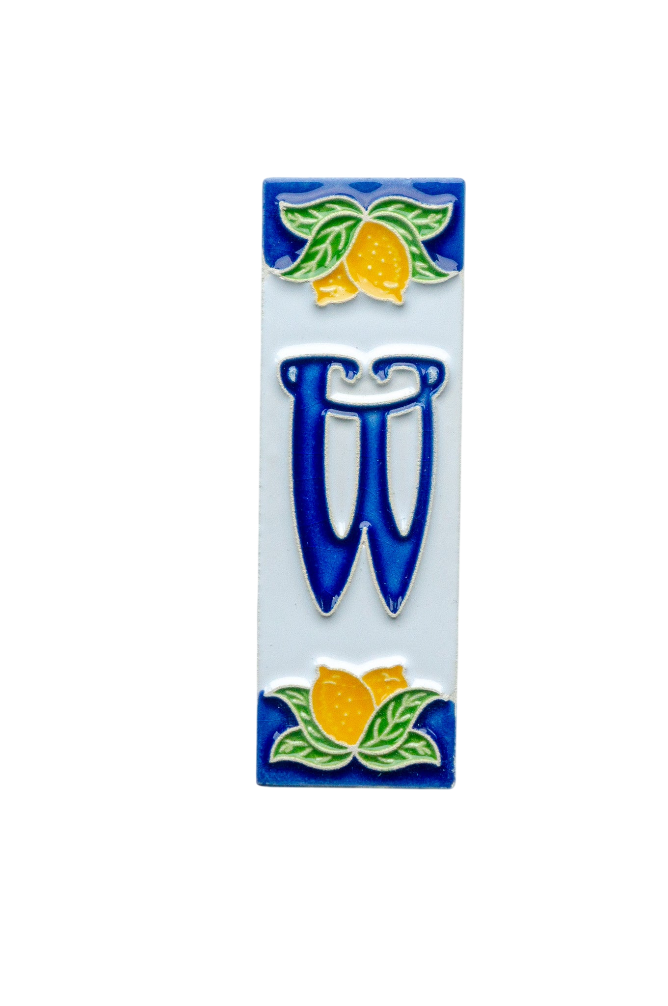 Mini Citrons | Numéro de porte en céramique avec cadre – 3 cm x 10 cm (1,18 x 3,94 po)