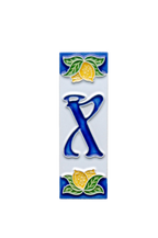Mini Lemons Ceramic House Number Tile Plaque & Frame – 3cm x 10cm (1.18 x 3.94")