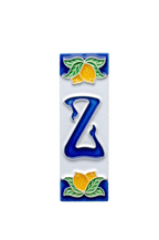 Mini Lemons Ceramic House Number Tile Plaque & Frame – 3cm x 10cm (1.18 x 3.94")