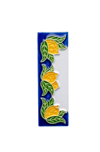 Mini Lemons Ceramic House Number Tile Plaque & Frame – 3cm x 10cm (1.18 x 3.94")