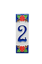 Roja Rose | Numéro de porte en céramique avec cadre – 4,7 cm x 15 cm (1,85 po x 5,91 po)