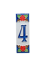 Mini Roja Rose | Numéro de porte en céramique avec cadre – 3 cm x 10 cm (1,18 po x 3,94 po)