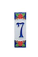 Mini Roja Rose | Numéro de porte en céramique avec cadre – 3 cm x 10 cm (1,18 po x 3,94 po)