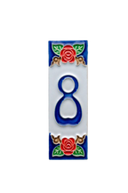 Mini Roja Rose | Numéro de porte en céramique avec cadre – 3 cm x 10 cm (1,18 po x 3,94 po)