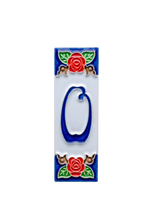 Roja Rose | Numéro de porte en céramique avec cadre – 4,7 cm x 15 cm (1,85 po x 5,91 po)