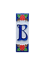 Mini Roja Rose | Numéro de porte en céramique avec cadre – 3 cm x 10 cm (1,18 po x 3,94 po)