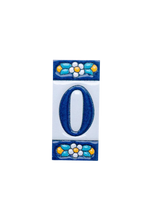 Mini numéro de porte en céramique à motif floral bleu | Cadre inclus – 3,5 cm x 7 cm (1,38 po x 2,76 po) 