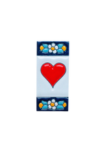 Mini numéro de porte en céramique à motif floral bleu | Cadre inclus – 3,5 cm x 7 cm (1,38 po x 2,76 po) 