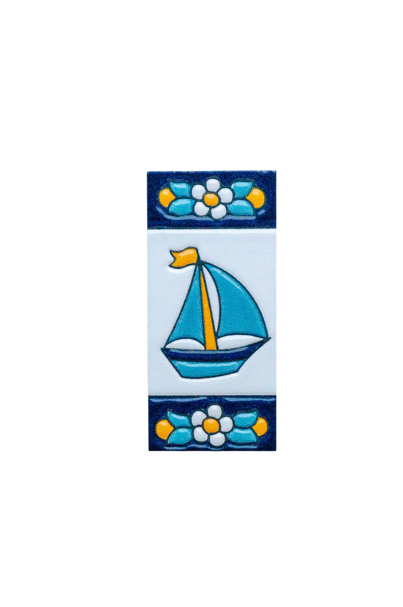 Mini numéro de porte en céramique à motif floral bleu | Cadre inclus – 3,5 cm x 7 cm (1,38 po x 2,76 po) 