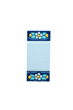 Mini numéro de porte en céramique à motif floral bleu | Cadre inclus – 3,5 cm x 7 cm (1,38 po x 2,76 po) 