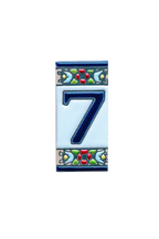 Mini Floral | Ceramic Door Number Tile & Frame – 3.5cm x 7cm (1.38" x 2.76")