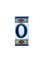 Mini Floral | Ceramic Door Number Tile & Frame – 3.5cm x 7cm (1.38" x 2.76")