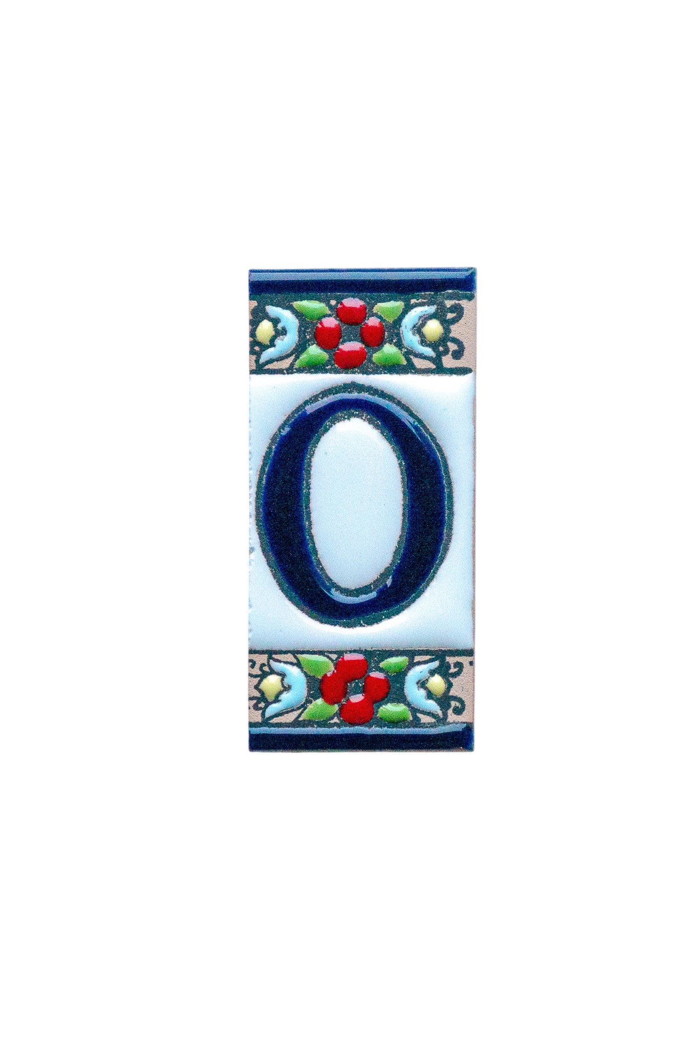 Mini motif floral | Numéro de porte en céramique avec cadre – 3,5 cm x 7 cm (1,38 po x 2,76 po)