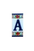 Mini Floral | Ceramic Door Number Tile & Frame – 3.5cm x 7cm (1.38" x 2.76")