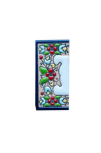 Mini Floral | Ceramic Door Number Tile & Frame – 3.5cm x 7cm (1.38" x 2.76")