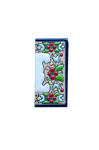 Mini Floral | Ceramic Door Number Tile & Frame – 3.5cm x 7cm (1.38" x 2.76")