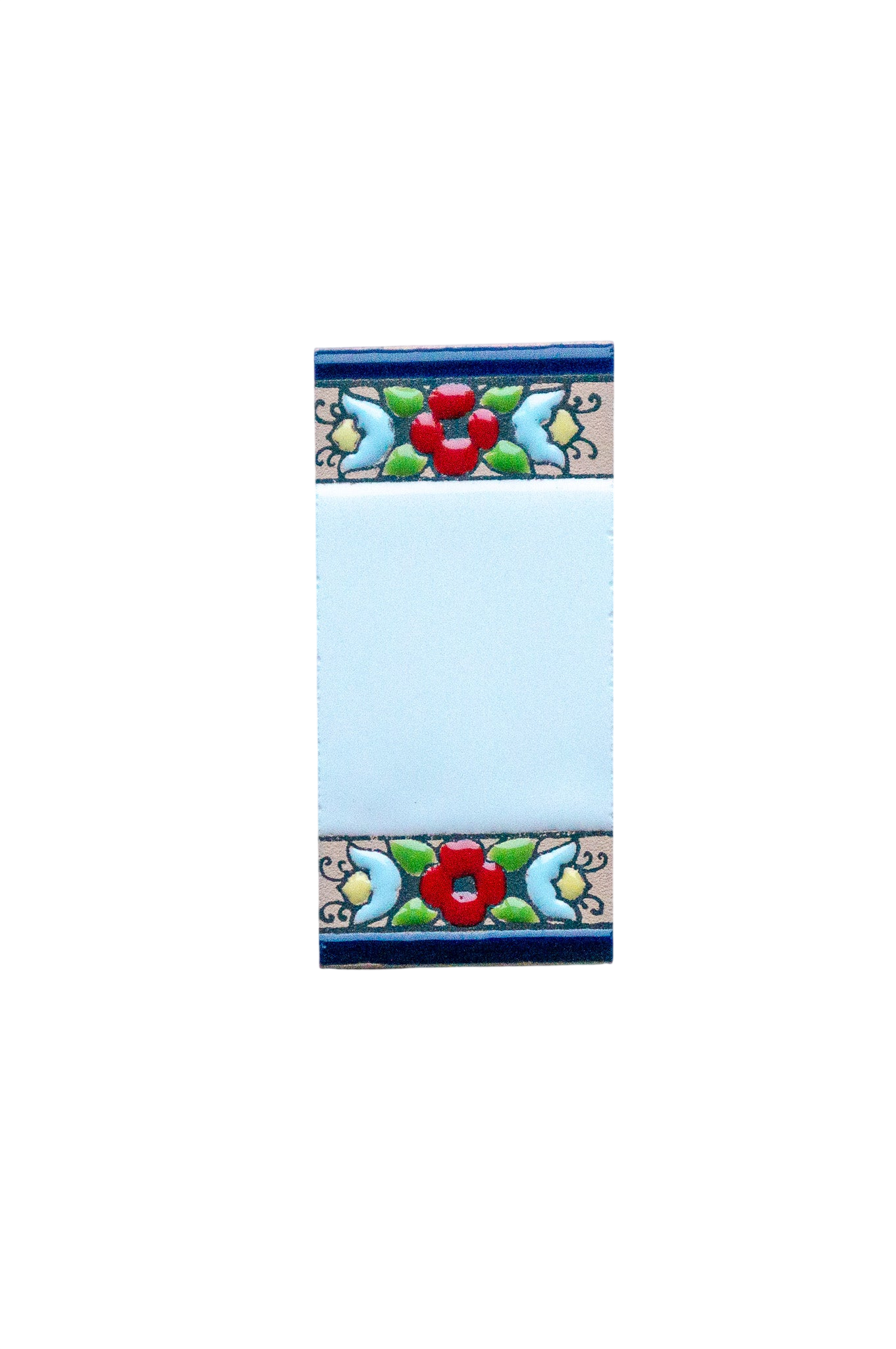 Mini motif floral | Numéro de porte en céramique avec cadre – 3,5 cm x 7 cm (1,38 po x 2,76 po)