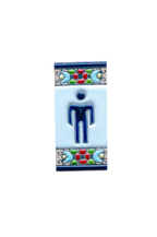 Mini Floral | Ceramic Door Number Tile & Frame – 3.5cm x 7cm (1.38" x 2.76")