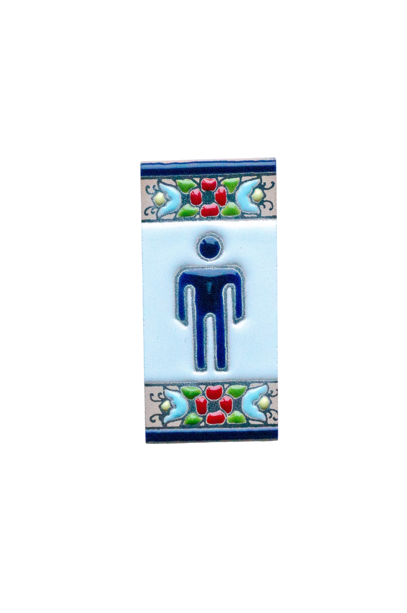 Mini motif floral | Numéro de porte en céramique avec cadre – 3,5 cm x 7 cm (1,38 po x 2,76 po)