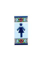 Mini Floral | Ceramic Door Number Tile & Frame – 3.5cm x 7cm (1.38" x 2.76")