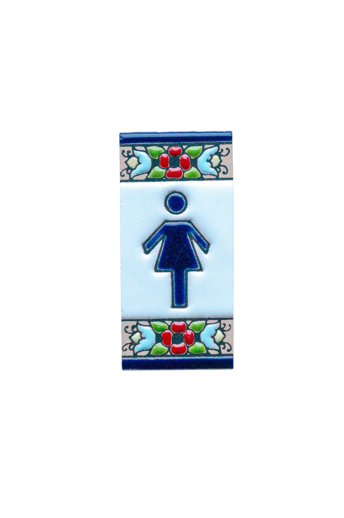 Mini motif floral | Numéro de porte en céramique avec cadre – 3,5 cm x 7 cm (1,38 po x 2,76 po)