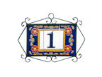 Marbella | Numéro de porte en céramique avec cadre – 5,5 cm x 11 cm (2,17 po x 4,33 po) 
