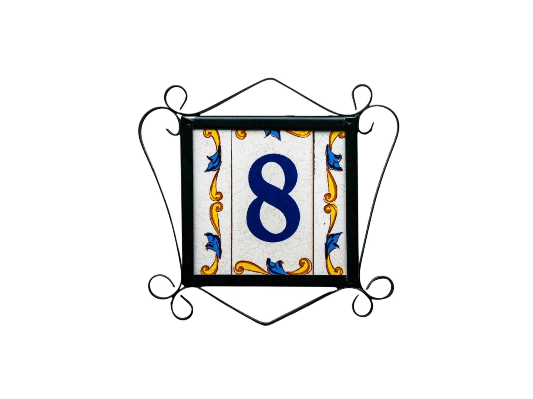 Lisa Croquets | Ceramic Door Number Tile & Frame – 5.5cm x 11cm (2.17" x 4.33")