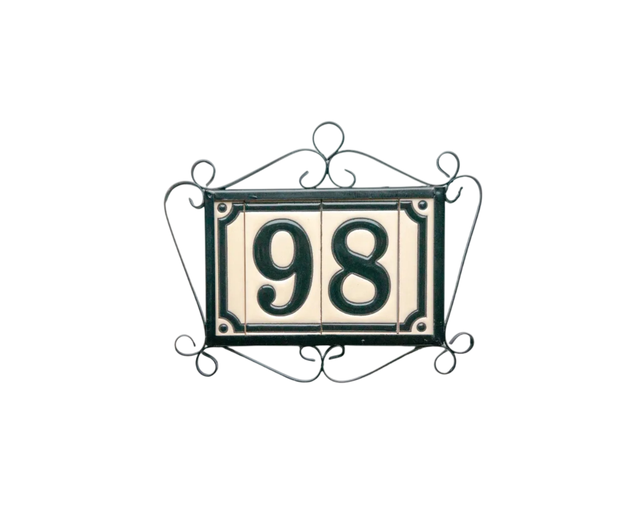 Classico White | Ceramic Door Number Tile & Frame – 5.5cm x 11cm (2.17" x 4.33")