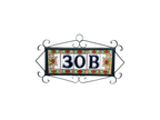 Mini Floral | Ceramic Door Number Tile & Frame – 3.5cm x 7cm (1.38" x 2.76")