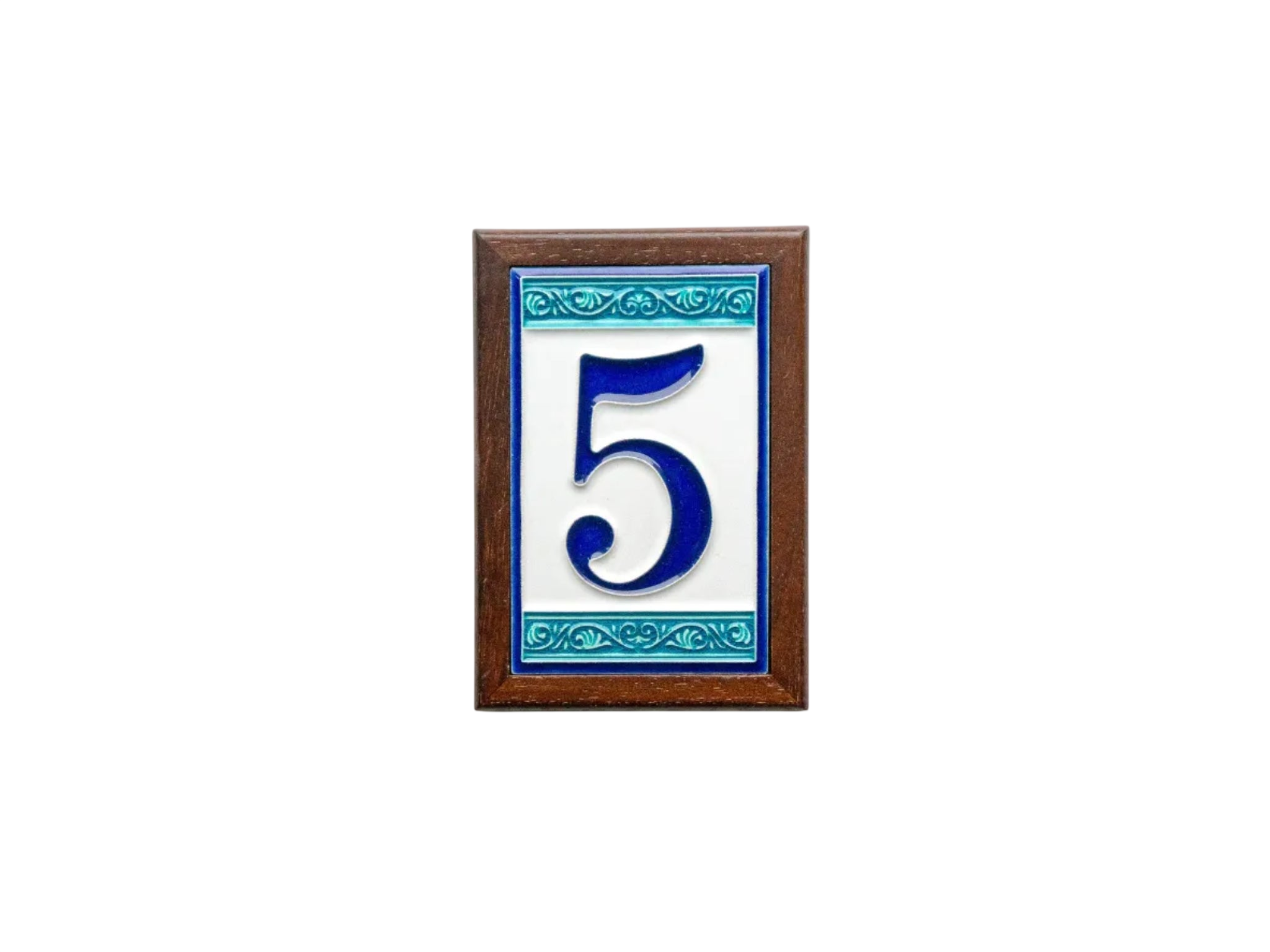 Greek | Ceramic Door Number Tile & Frame – 7cm x 11cm (2.76" x 4.33")