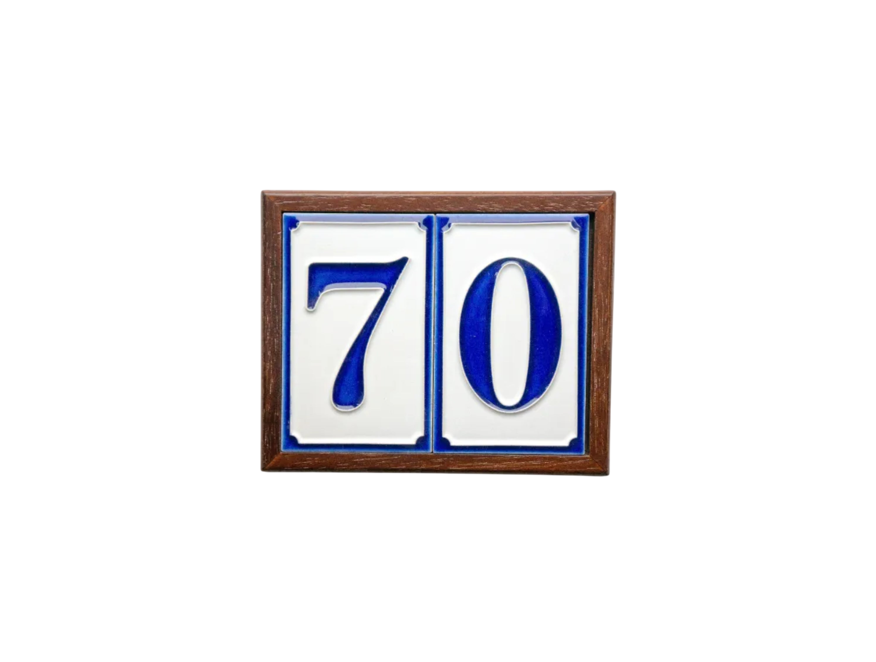 Simplici Blue | Ceramic Door Number Tile & Frame – 7cm x 11cm (2.76" x 4.33")