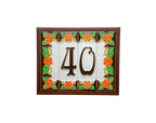 Valencia Rose | Ceramic Door Number Tile & Frame – 4.7cm x 15cm (1.85" x 5.91")