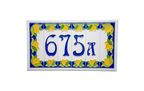 Amalfi Lemon | Ceramic Door Number Tile & Frame – 4.7cm x 15cm (1.85" x 5.91")
