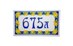 Mini Lemons Ceramic House Number Tile Plaque & Frame – 3cm x 10cm (1.18 x 3.94")