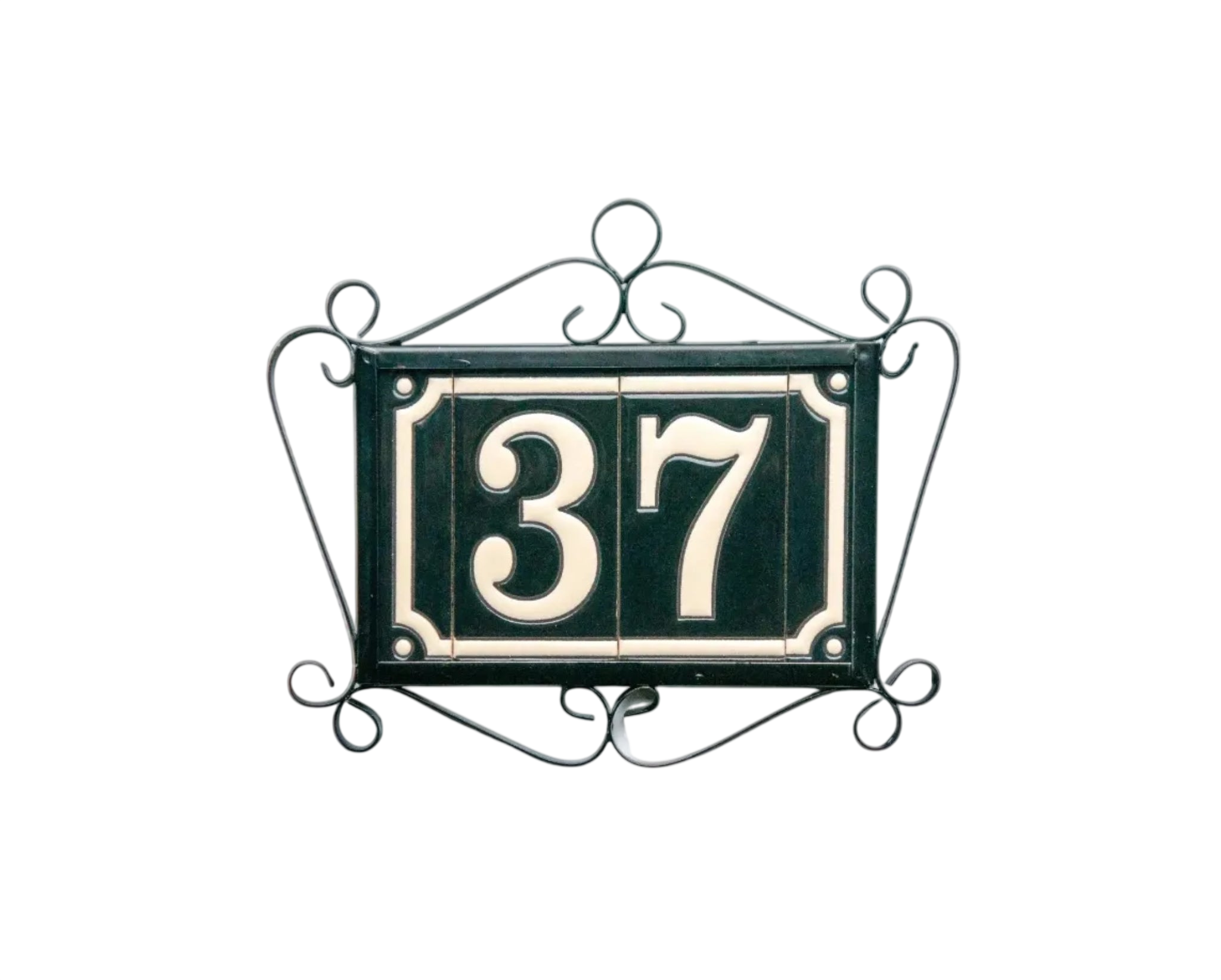 Classico Black | Ceramic Door Number Tile & Frame – 5.5cm x 11cm (2.17" x 4.33")