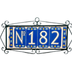 Nazari Mi Ceramic House Number Tile Plaque & Frame – 5.5cm x 11cm (2.17" x 4.33")