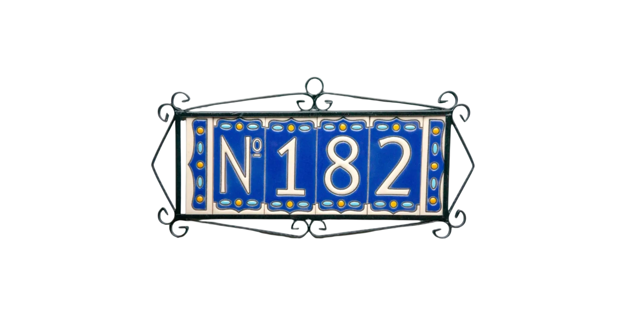 Nazari Mi | Ceramic Door Number Tile & Frame – 5.5cm x 11cm (2.17" x 4.33")