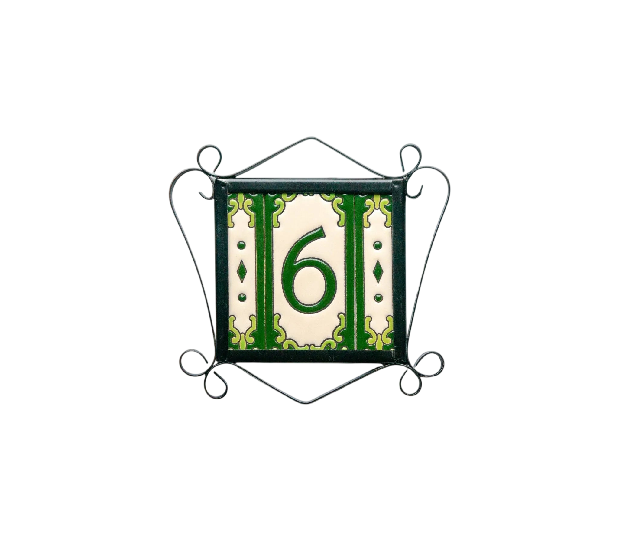 Jacho Green | Ceramic Door Number Tile & Frame – 5.5cm x 11cm (2.17" x 4.33")