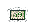 Desora Green | Ceramic Door Number Tile & Frame – 5.5cm x 11cm (2.17" x 4.33")