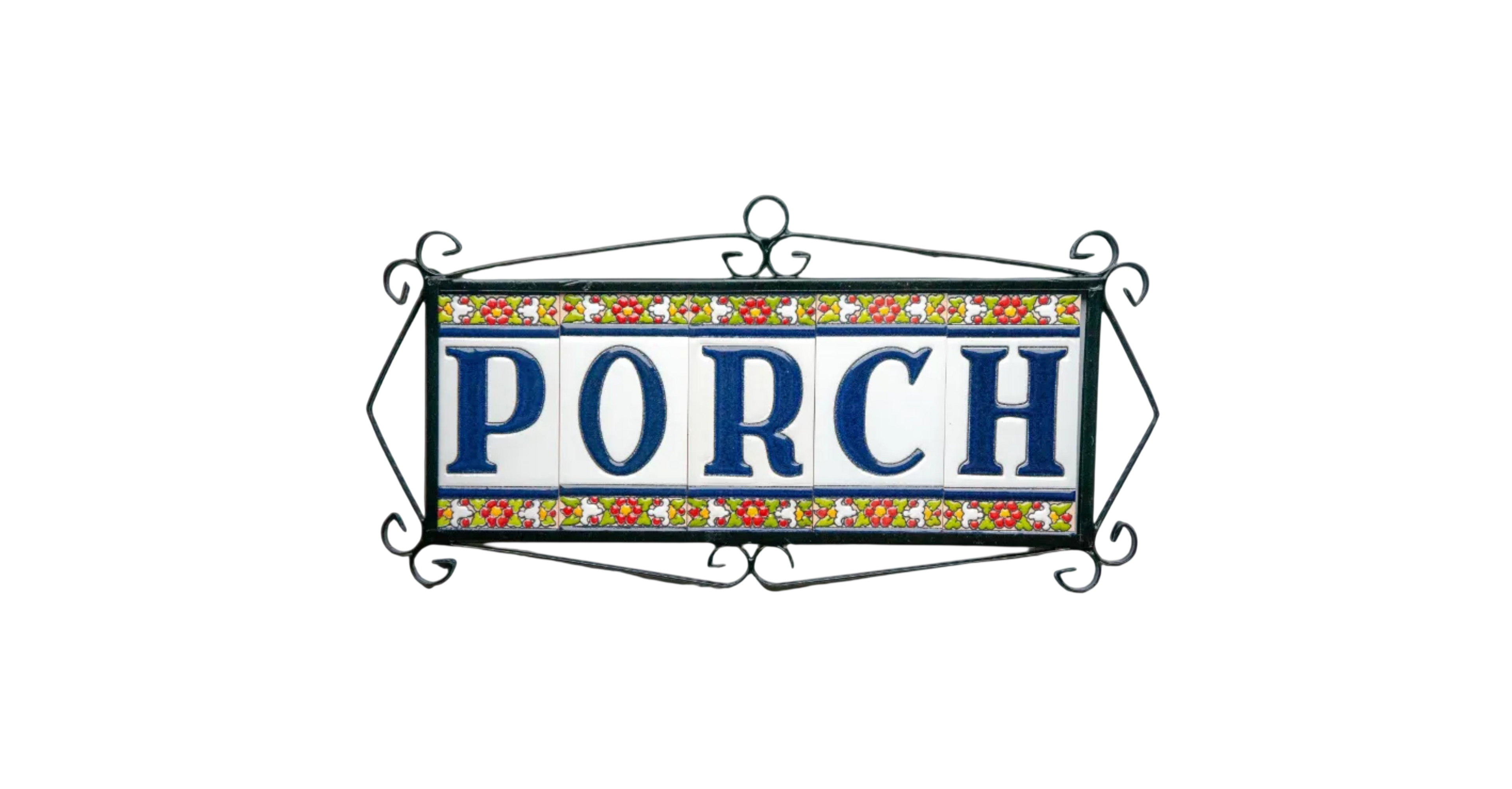 Large Floral | Ceramic Door Number Tile & Frame – 5.5cm x 11cm (2.17" x 4.33")