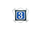 Classico Blue | Ceramic Door Number Tile & Frame – 5.5cm x 11cm (2.17" x 4.33")