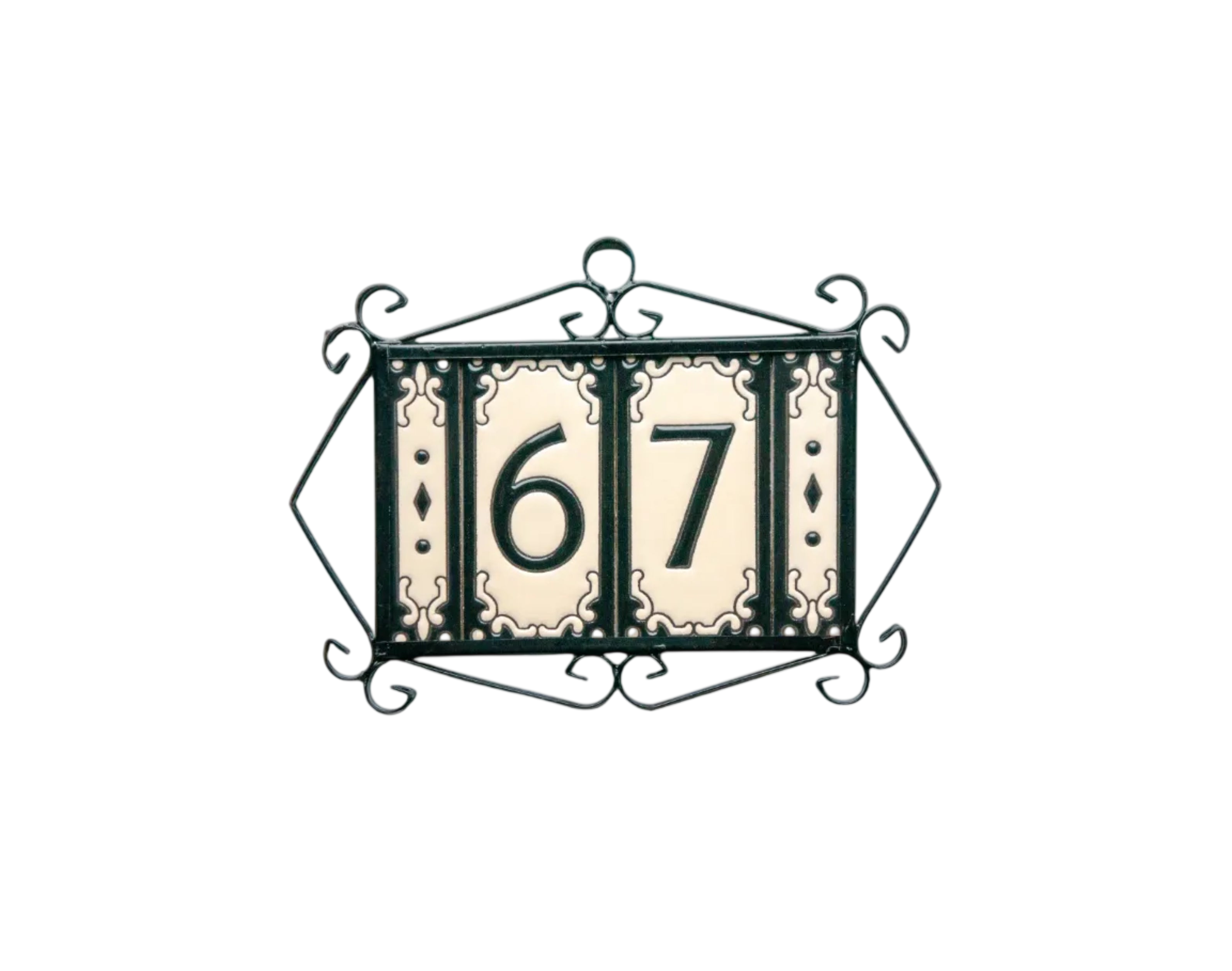 Jacho Black | Ceramic Door Number Tile & Frame – 5.5cm x 11cm (2.17" x 4.33")