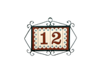 Desora Brown | Ceramic Door Number Tile & Frame – 5.5cm x 11cm (2.17" x 4.33")