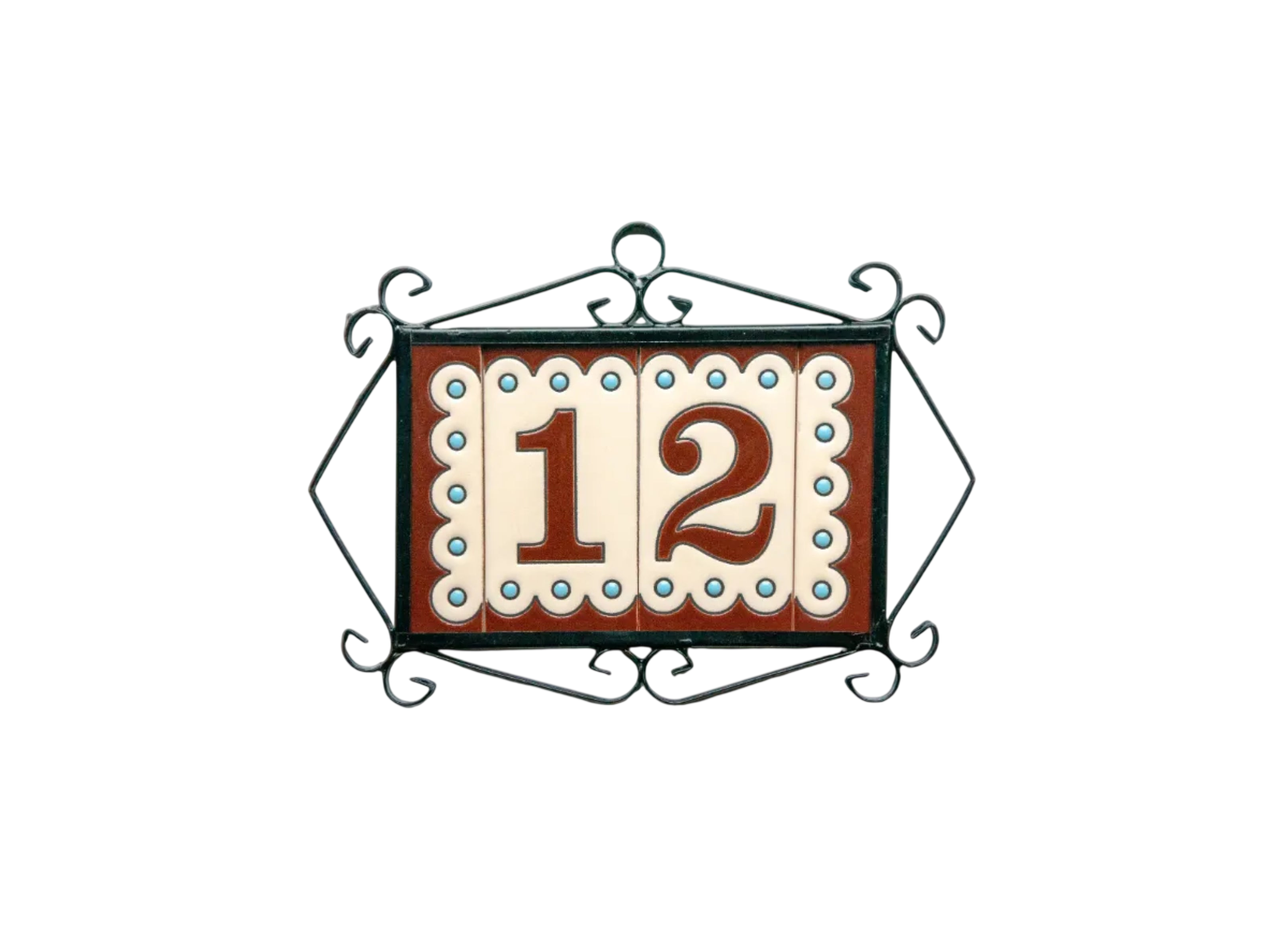 Desora Brown | Ceramic Door Number Tile & Frame – 5.5cm x 11cm (2.17" x 4.33")