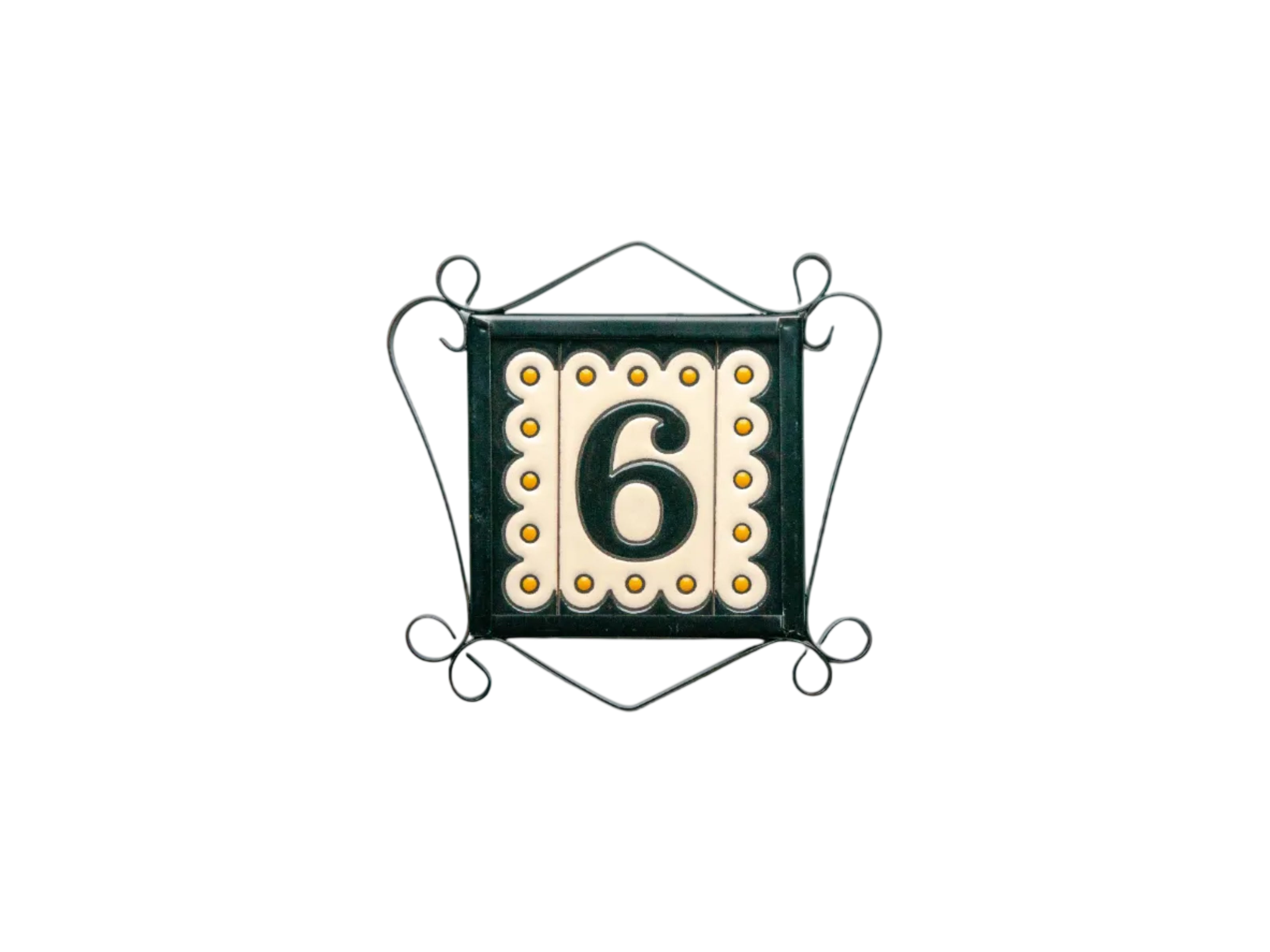 Desora Black | Ceramic Door Number Tile & Frame – 5.5cm x 11cm (2.17" x 4.33")